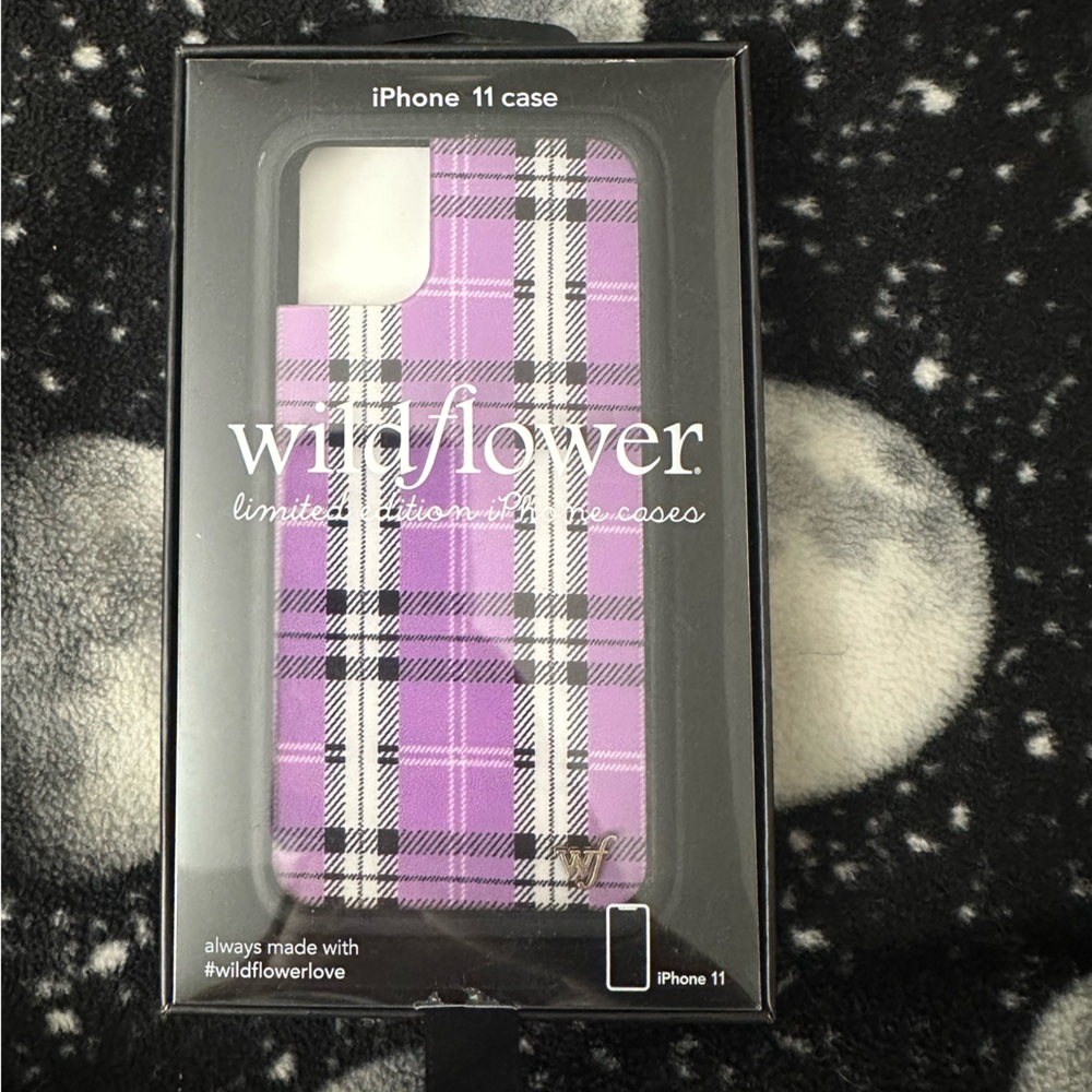 Wildflower Purple Plaid iPhone 11 Case